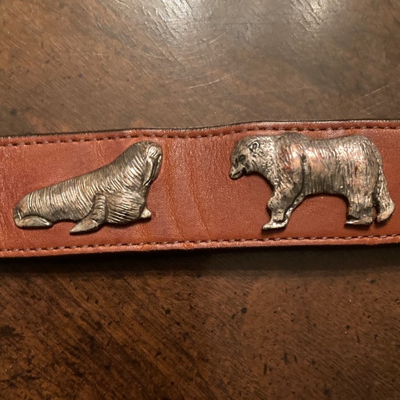 Honest by Brighton VINTAGE (1992)  “Endangered Species” Brown Leather Belt. - Picture 7 of 16